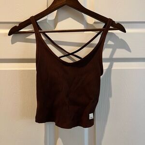 Ribbed Vuori top with cross back